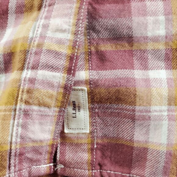 L.L. Bean Shirt Mens Medium Red Plaid Flannel Long Sleeve Collared Button Down - Picture 6 of 11
